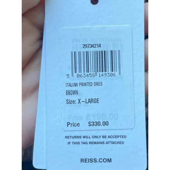 Reiss Long Sleeve Animal Print Maxi Dress XL NWT Draped Statement Cocktail Work - Picture 13 of 14